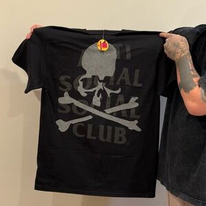 Anti Social Social Club Black and Gray Skull Tee